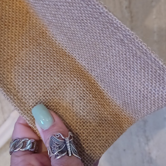 "Hello Weekend" Natural Burlap Tote Bag - Picture 4 of 7